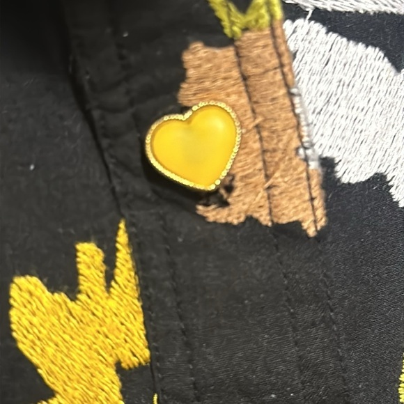 Veroalfie Nina Black Floral Embroidered Dress with Heart Buttons‎ Size 2 - Picture 4 of 11